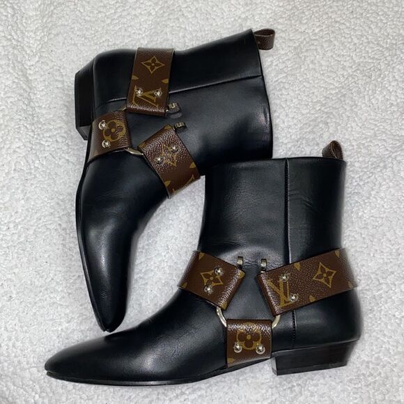 Louis Vuitton Black and Brown Ankle Boots - Picture 4 of 16